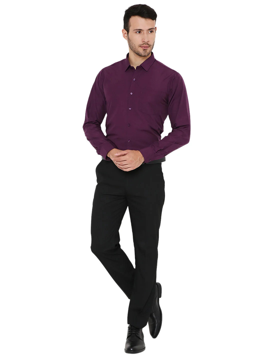 Dark Purple Solid | Slim Fit | Formal Shirt - Image 6