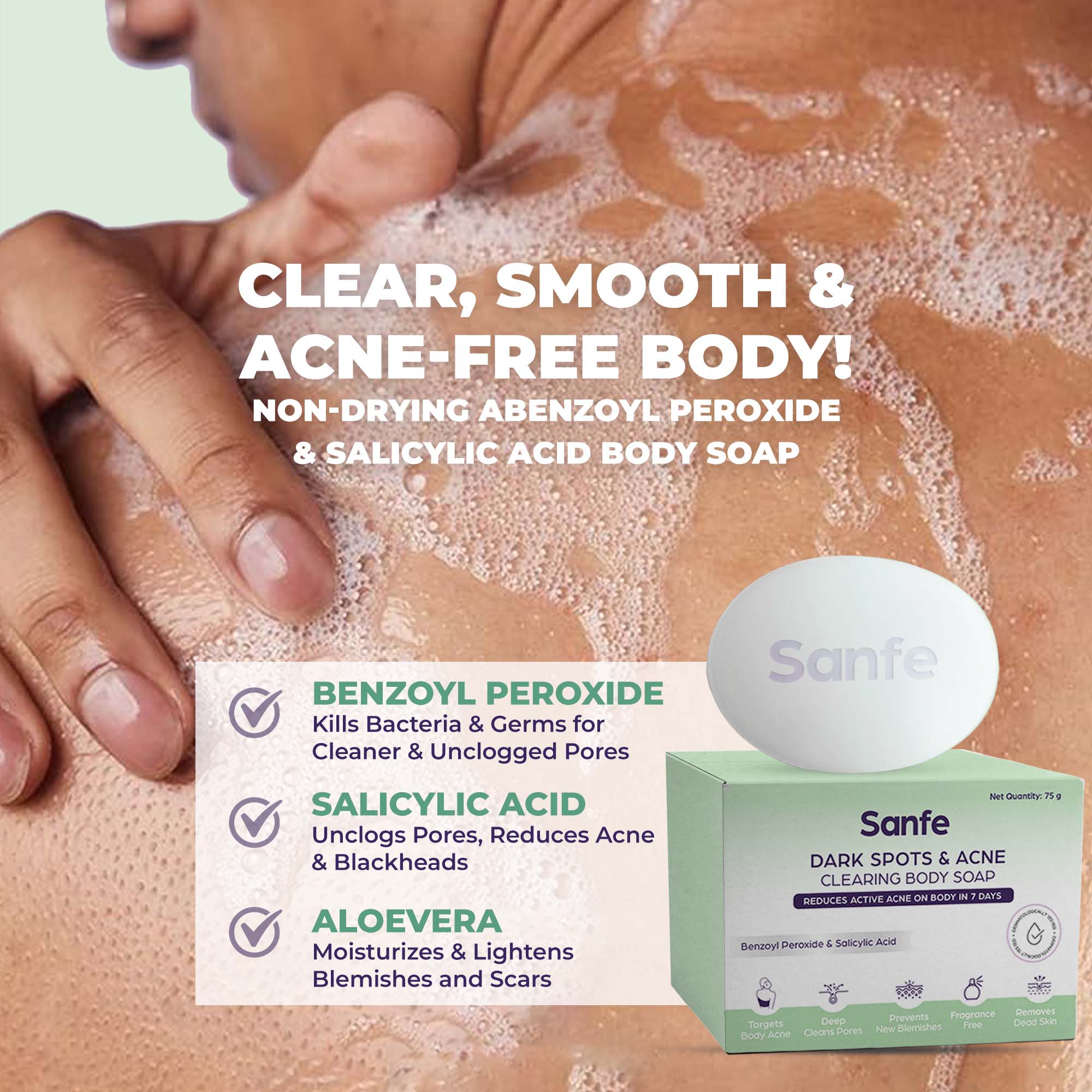 Dark Spots & Acne Clearing Body Soap – Pack of 4 - Image 6