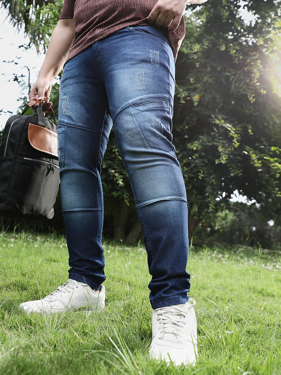 Dark-Wash Panelled Denim Jeans - Image 27