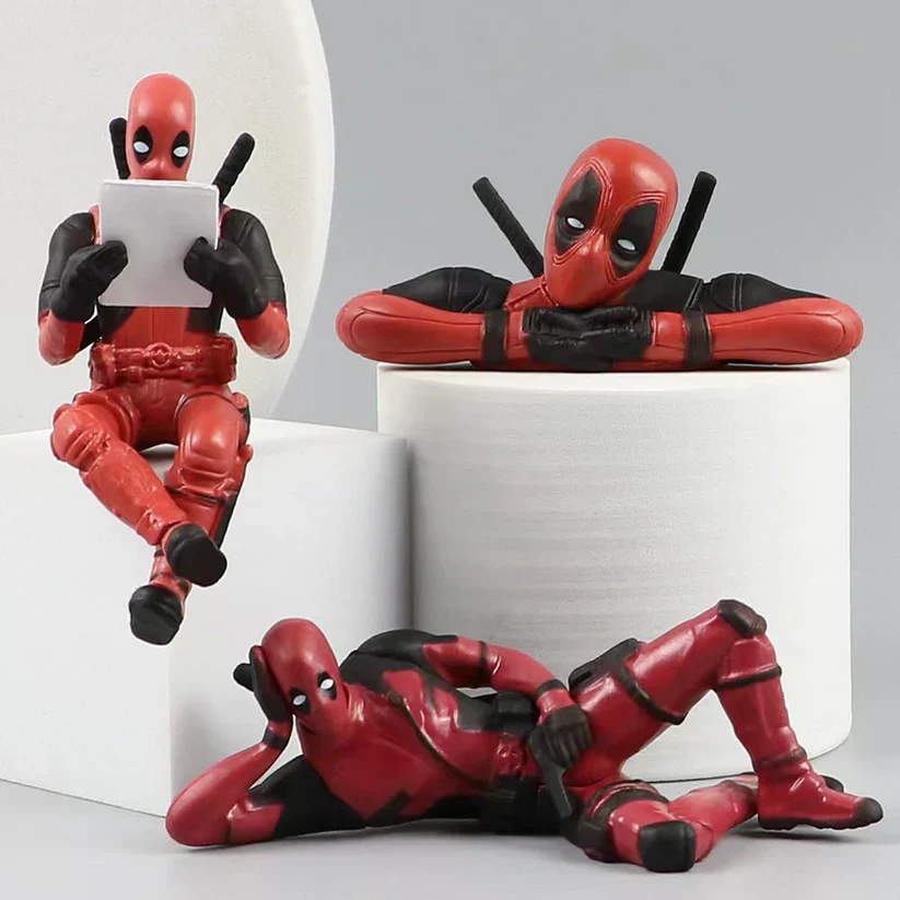 Deadpool 3-Piece Collectible Figurine Set – Car & Home Decor