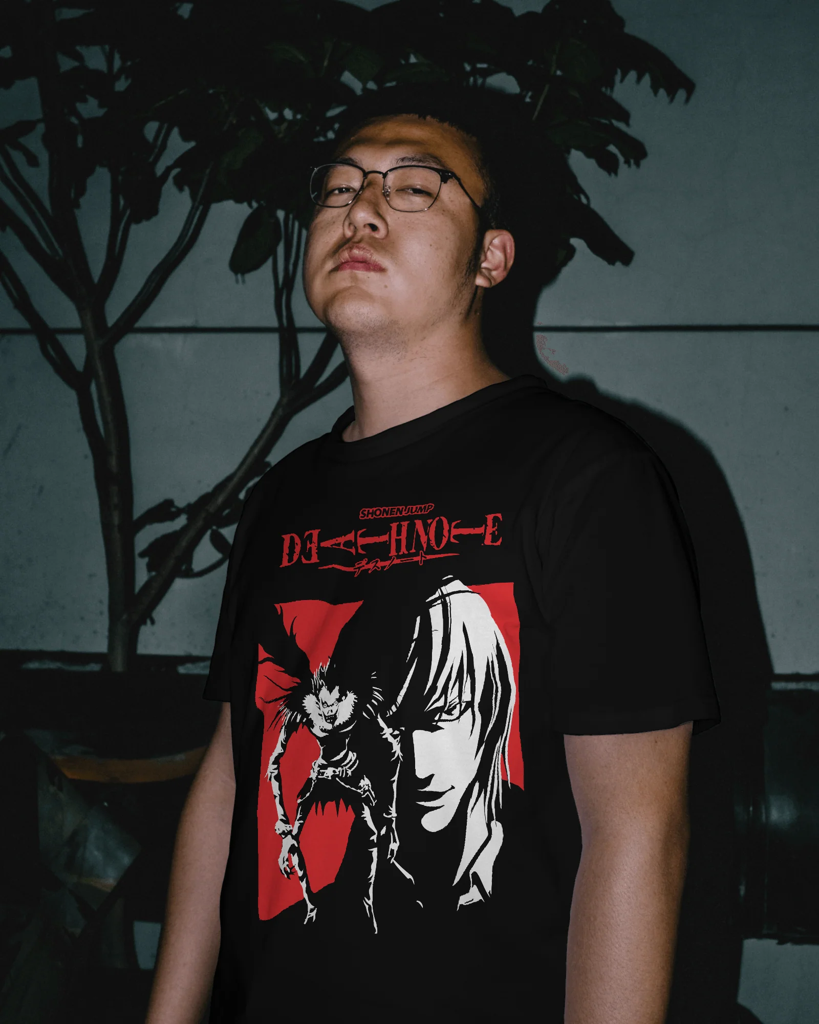 Death Note Graphic T-Shirt – Black & Red Anime Art - Image 2
