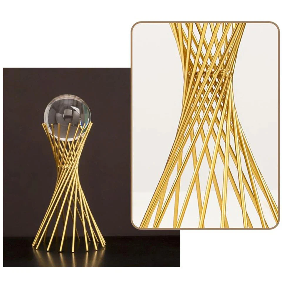 Decorative Crystal Nordic Luxury Golden Metal Stand - Image 4