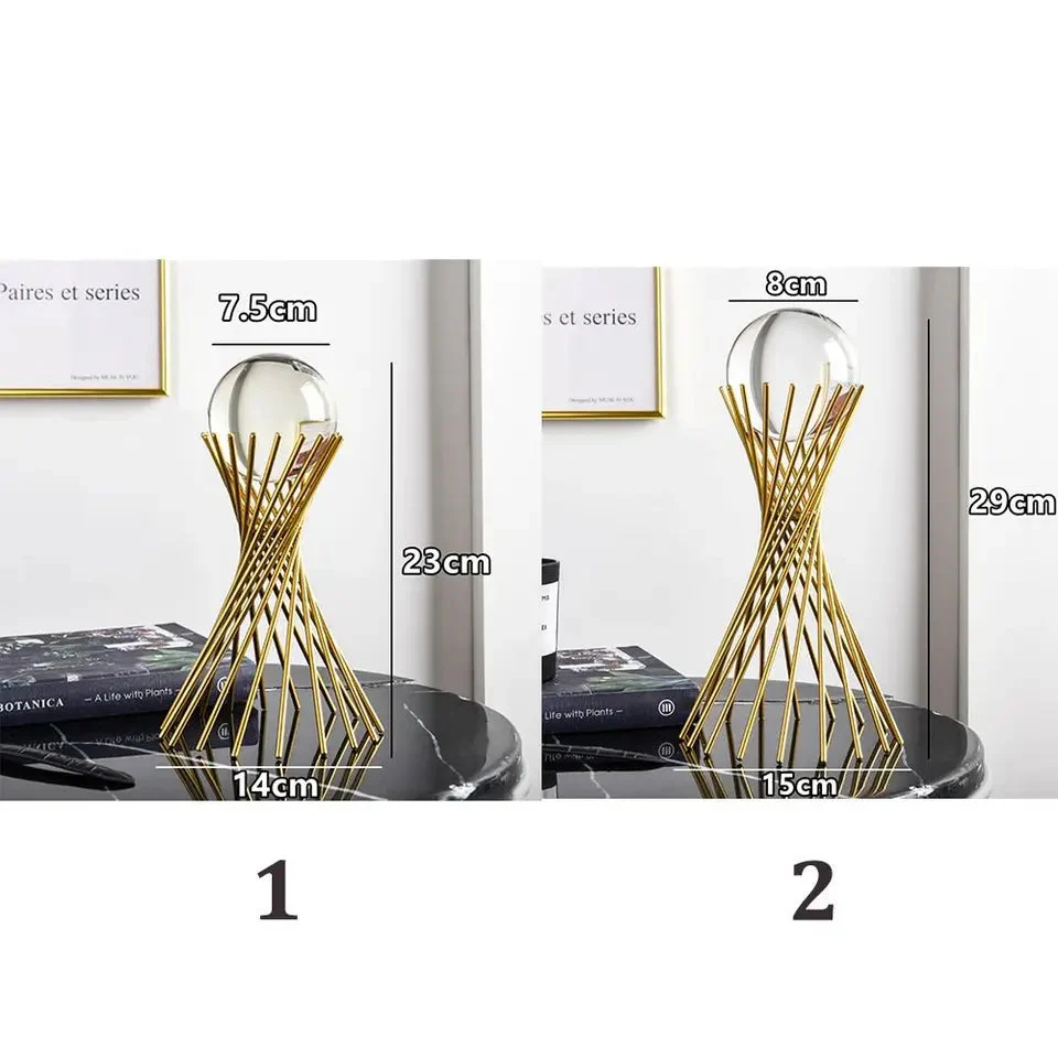 Decorative Crystal Nordic Luxury Golden Metal Stand - Image 5