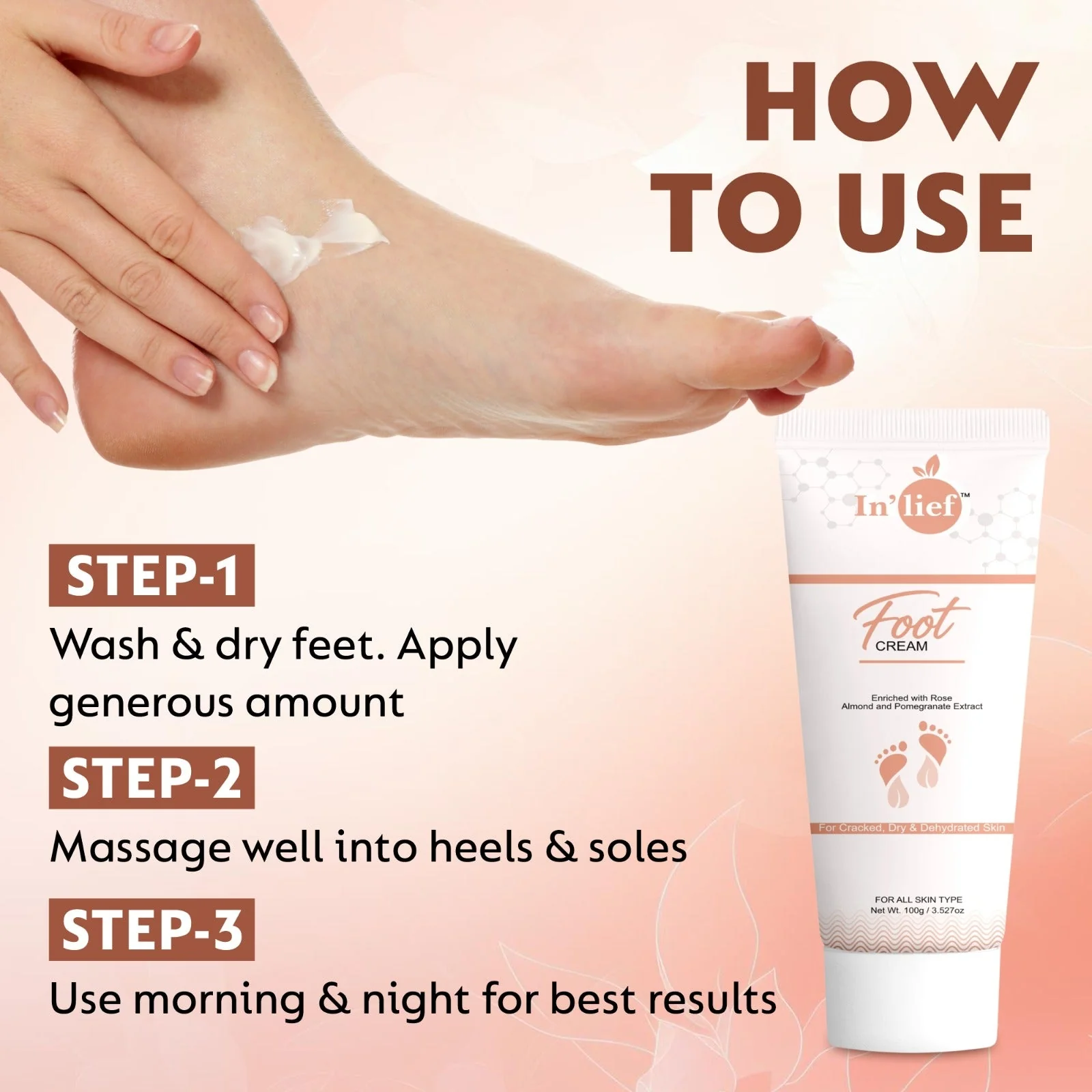 Deep Moisturizing Foot Cream with Shea Butter & Pomegranate Extract – Softens Dry, Cracked Heels | Non-Greasy, Fast Absorbing | Nourishing Daily Foot Care - Image 4