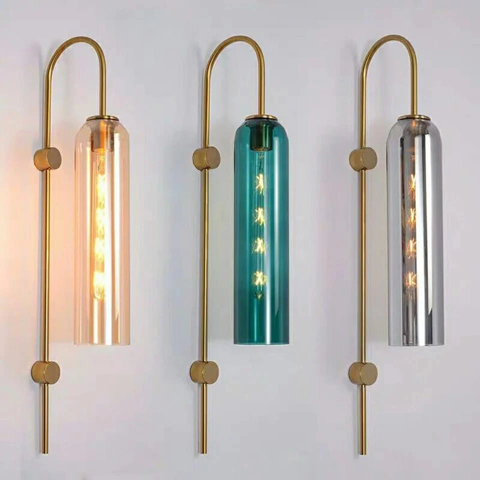 Designer Sunset Glass Wall Light-Amber
