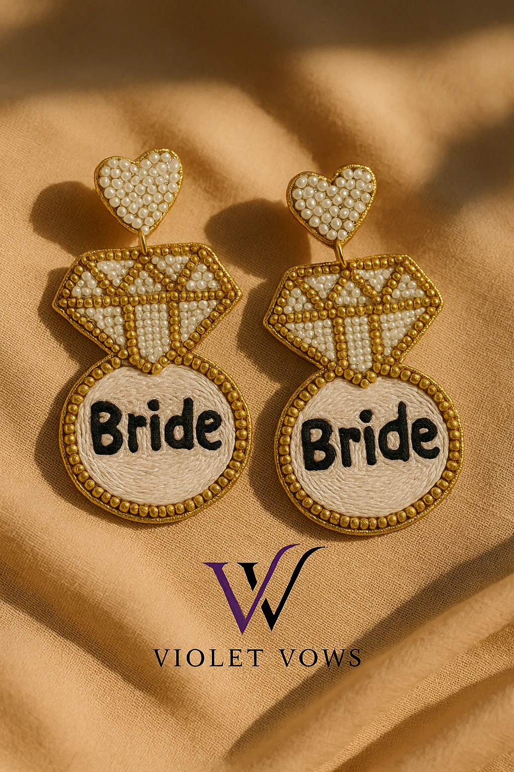 Diamond Ring Earrings - Bride To Be - Image 3