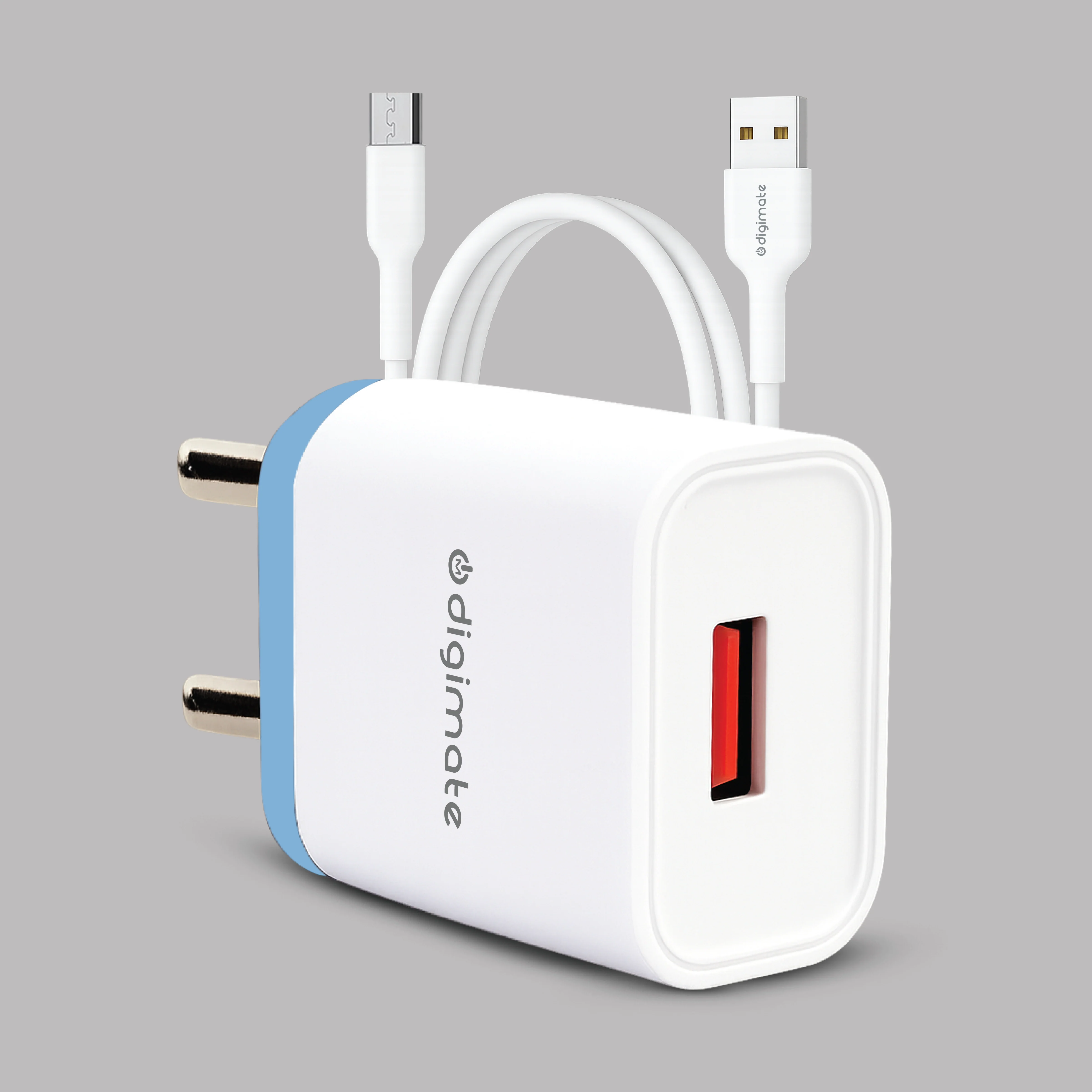Digimate 12W Fast Charging Single Port Adaptor with 1 Meter Micro USB Cable (DG-SPC-V-C-1002, White) - Image 4