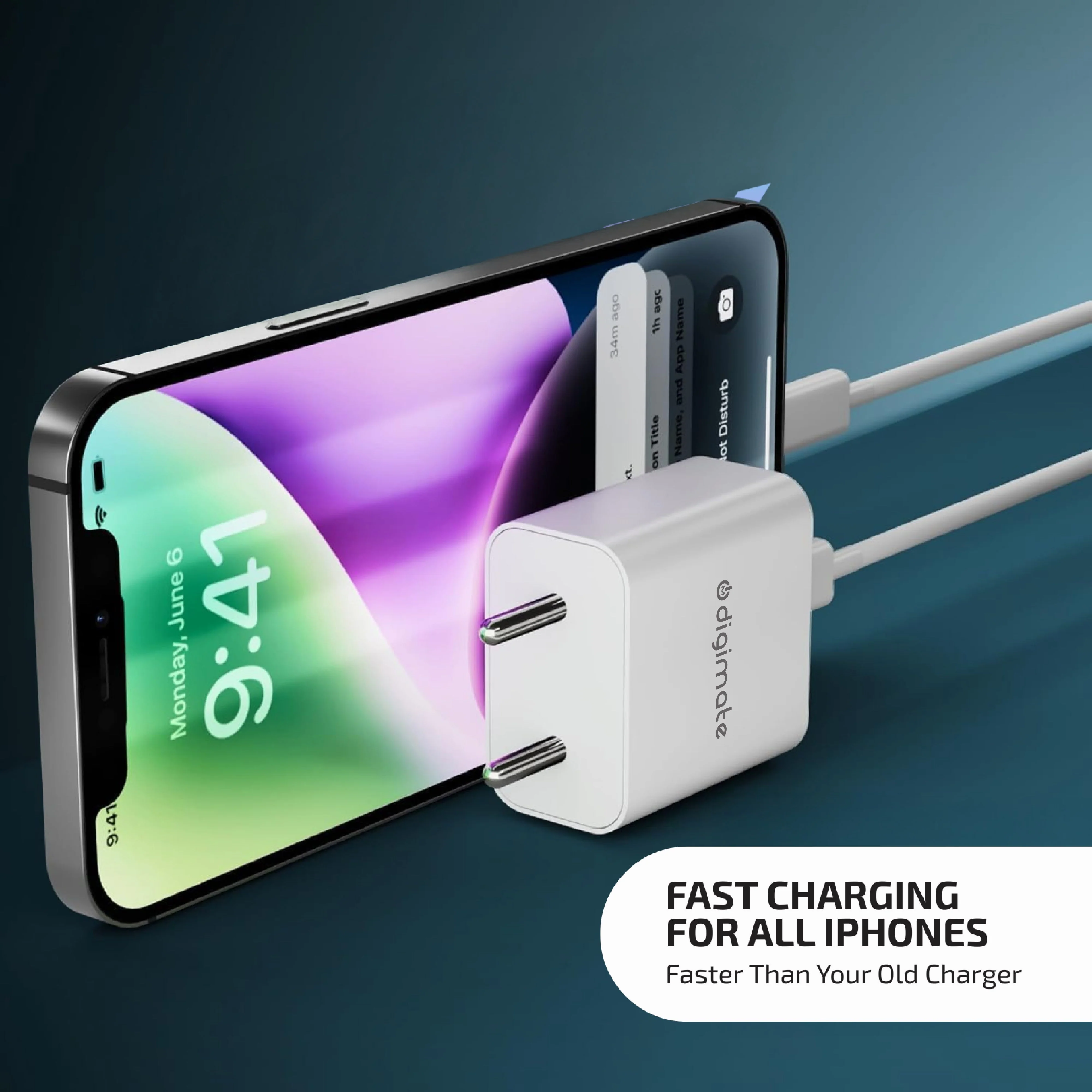 Digimate 20W PD Type-C Fast Charger with Type-C to Type-C Cable (DG-ADP-1004, White) - Image 6