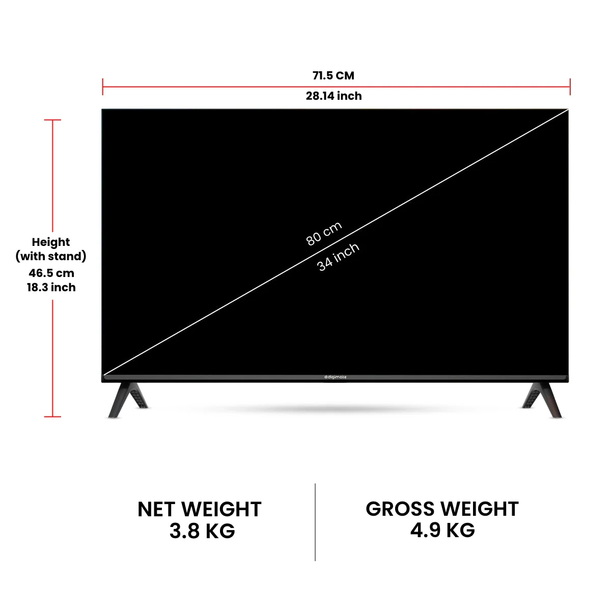 Digimate 32 inches HD Ready Android TV 2025 Edition with Remote Dolby Audio (DG-LED-3201, Black) 1 Year Warranty - Image 4