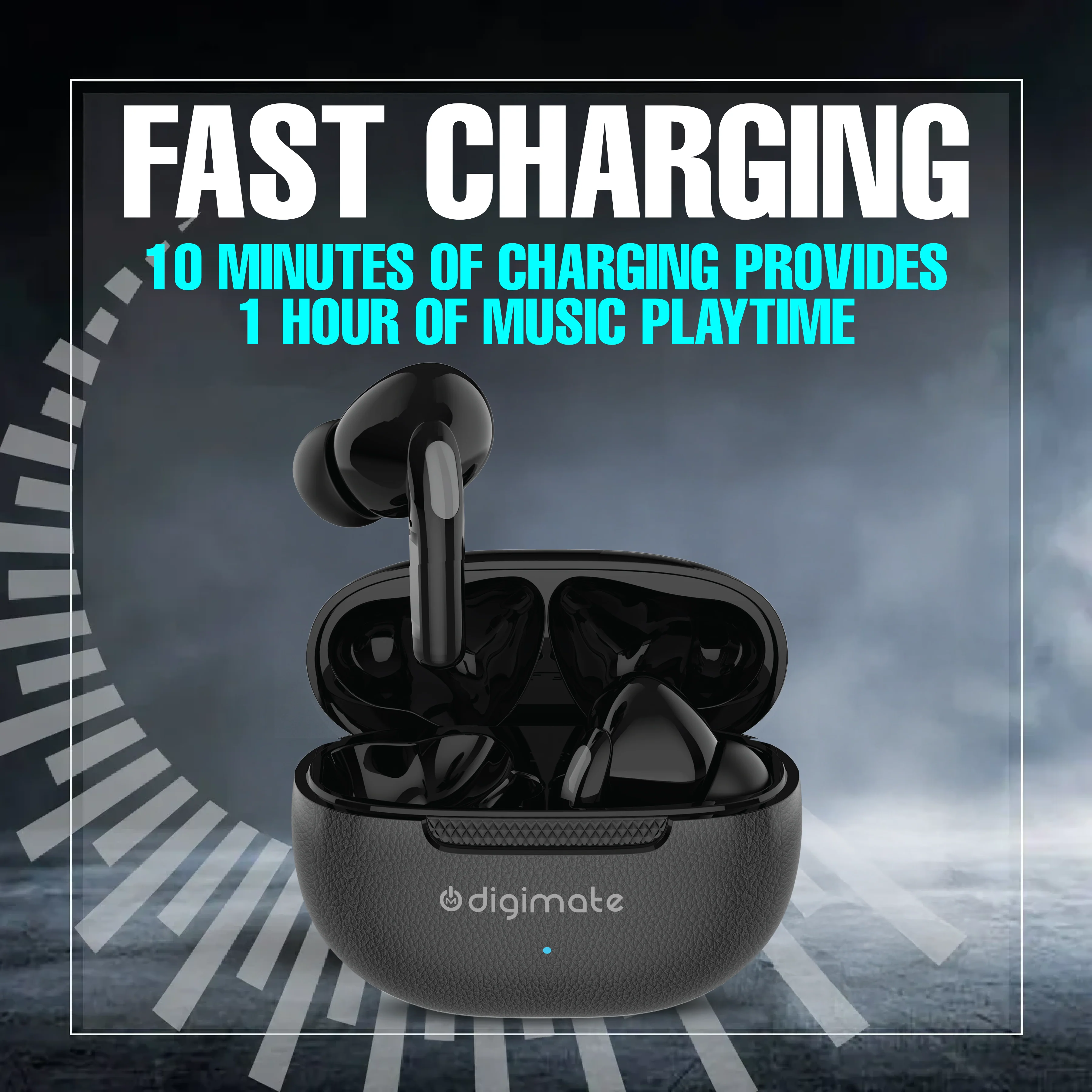 Digimate Jaalsa 300 Mins Playtime TWS Earbuds with Bluetooth 5.3, Dual Mic, 200mAh Battery (DG-EB-JAALSA-02) - Image 8