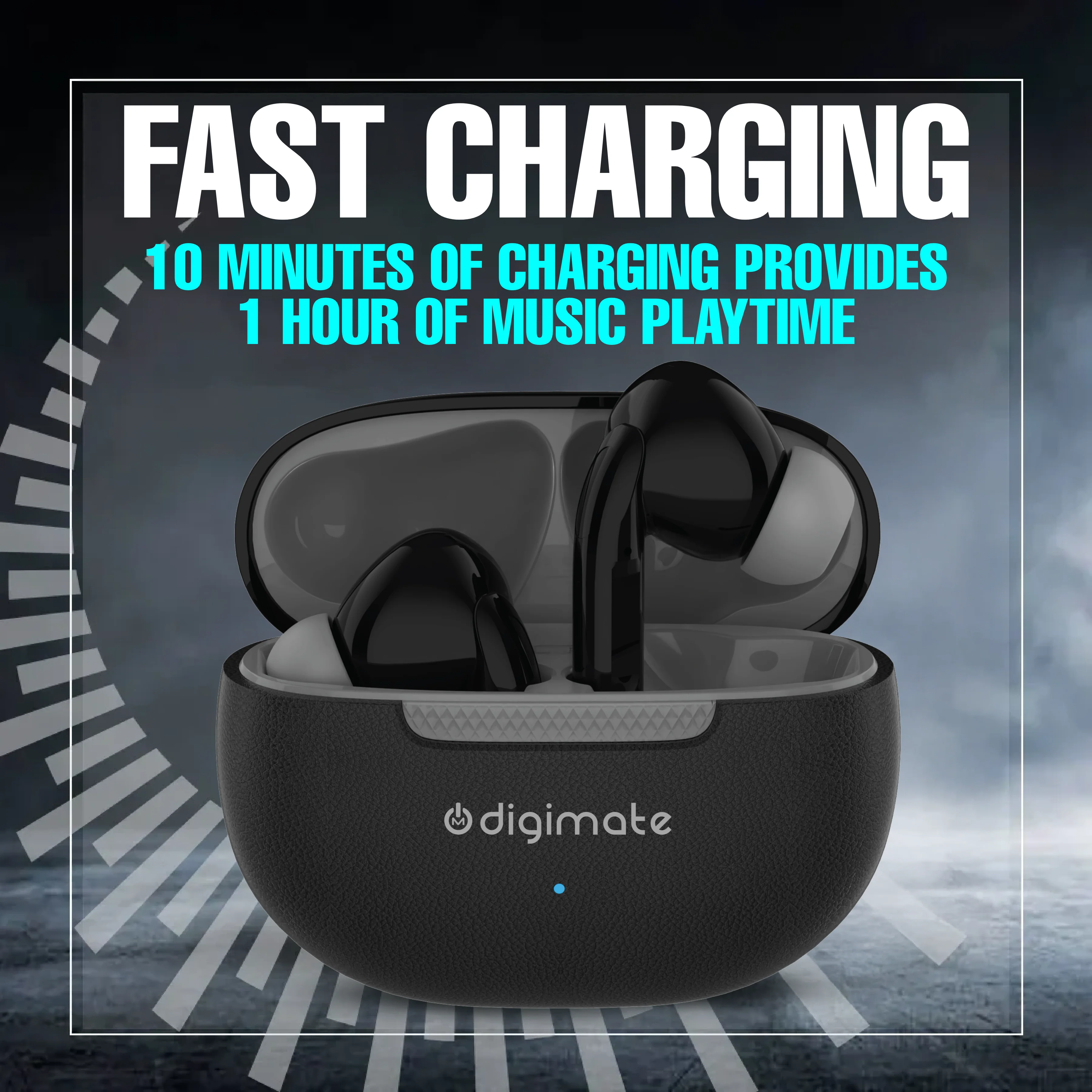 Digimate Jaalsa 300 Mins Playtime TWS Earbuds with Bluetooth 5.3, Dual Mic, 200mAh Battery (DG-EB-JAALSA-02, Grey) - Image 9