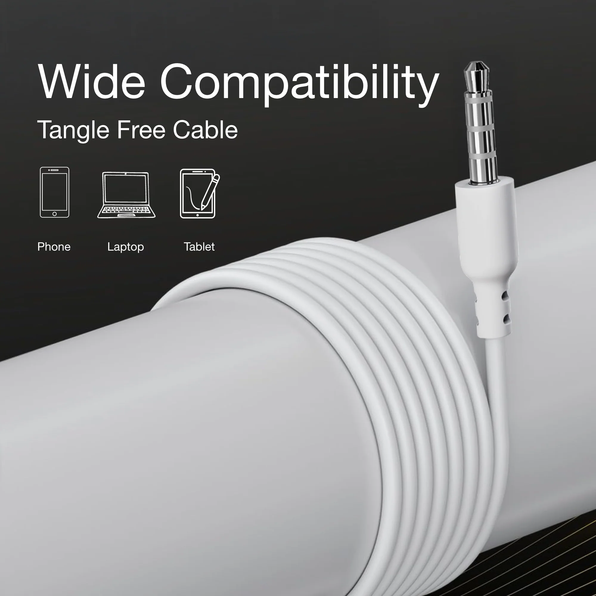 Digimate Jackbeat Wired Earphones with 3.5mm Jack, Tangle-Free Cable & In-Line Mic (DG-HF-1001, White) - Image 6
