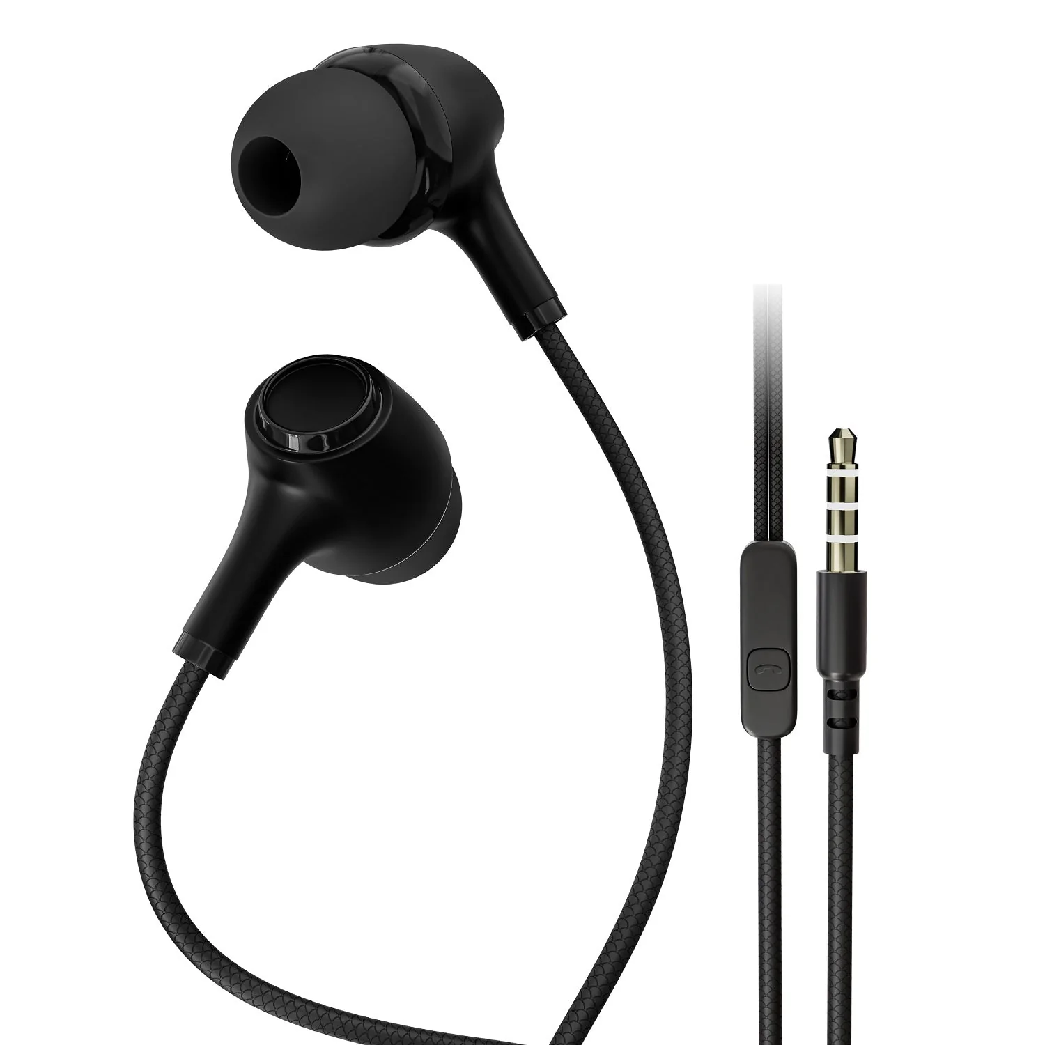 Digimate Jackbeat Wired Earphones with 3.5mm Jack, Tangle-Free Cable & In-Line Mic (DG-HF-1002, Black) - Image 2