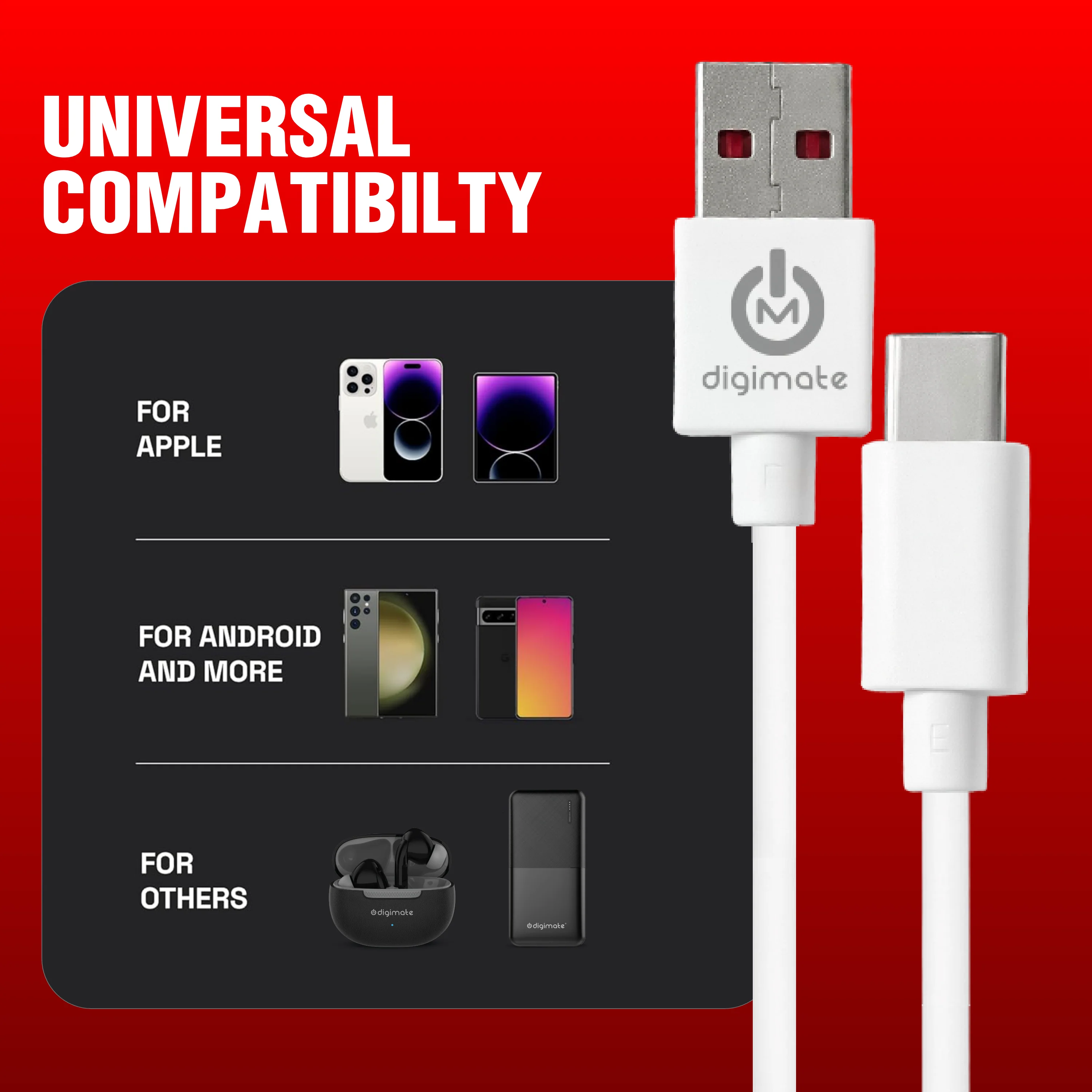 Digimate Raftarr USB to Type-C Fast Charging Cable, Up to 45W Support, TPE Tangle-Free Design (DG-DC-RAFTAAR-01-Type-C) - Image 7