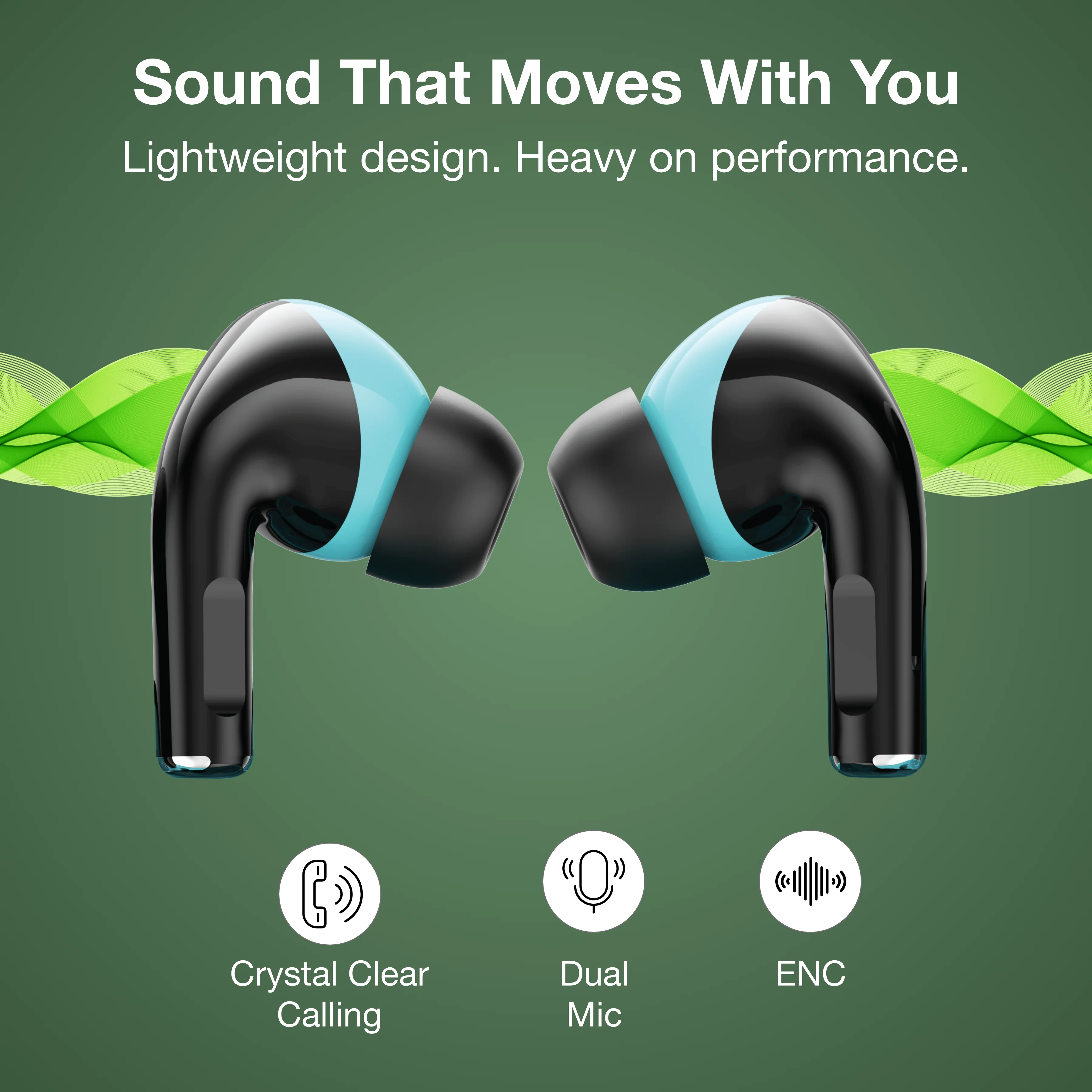Digimate Sargam 120Hrs Playtime 5.0 Bluetooth Wireless Earbuds with Fast Charging, HD Dual Mic (DG-EB-Sargam-03-Black) - Image 3