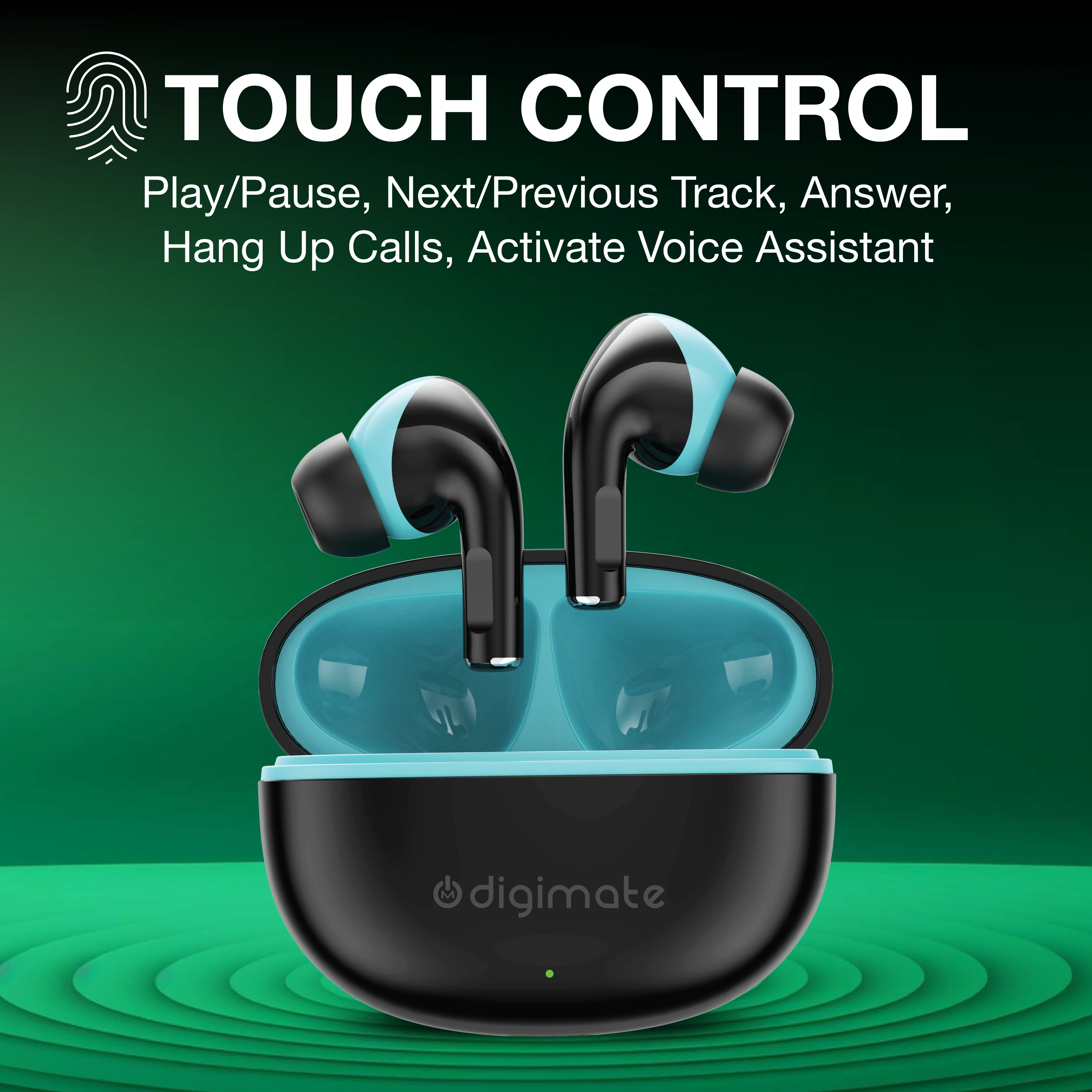 Digimate Sargam 120Hrs Playtime 5.0 Bluetooth Wireless Earbuds with Fast Charging, HD Dual Mic (DG-EB-Sargam-03-Black) - Image 4
