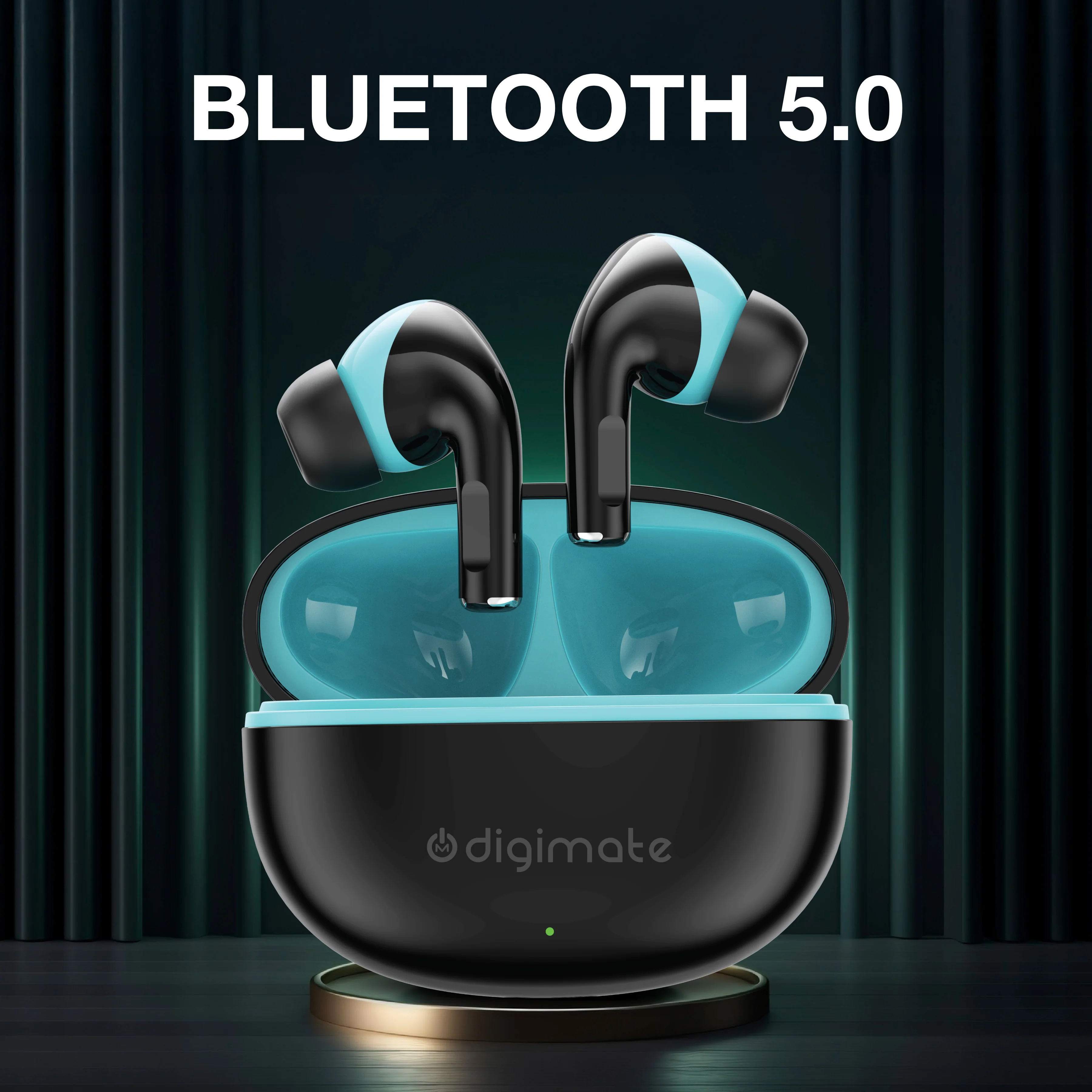 Digimate Sargam 120Hrs Playtime 5.0 Bluetooth Wireless Earbuds with Fast Charging, HD Dual Mic (DG-EB-Sargam-03-Black) - Image 7