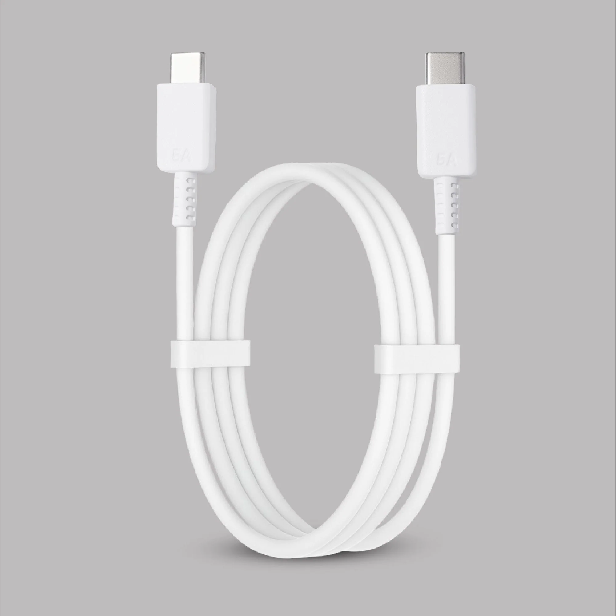 Digimate Type-C to Type-C Super Fast Charging Data Cable, 5A, 65W Support, TPE Material, White - Image 6