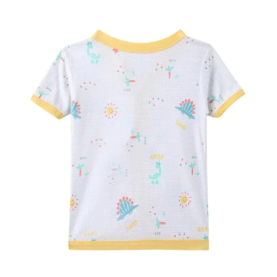 Dino Print Baby Boy Front Open Vest Set (Pack Of 3) - Image 6