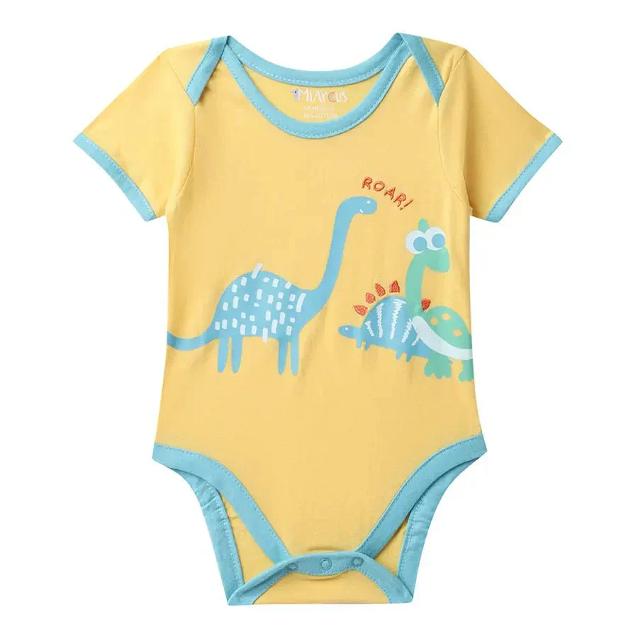 Dino Print Baby Boy Romper (Pack Of 3) - Image 2
