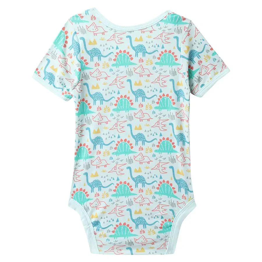 Dino Print Baby Boy Romper (Pack Of 3) - Image 6