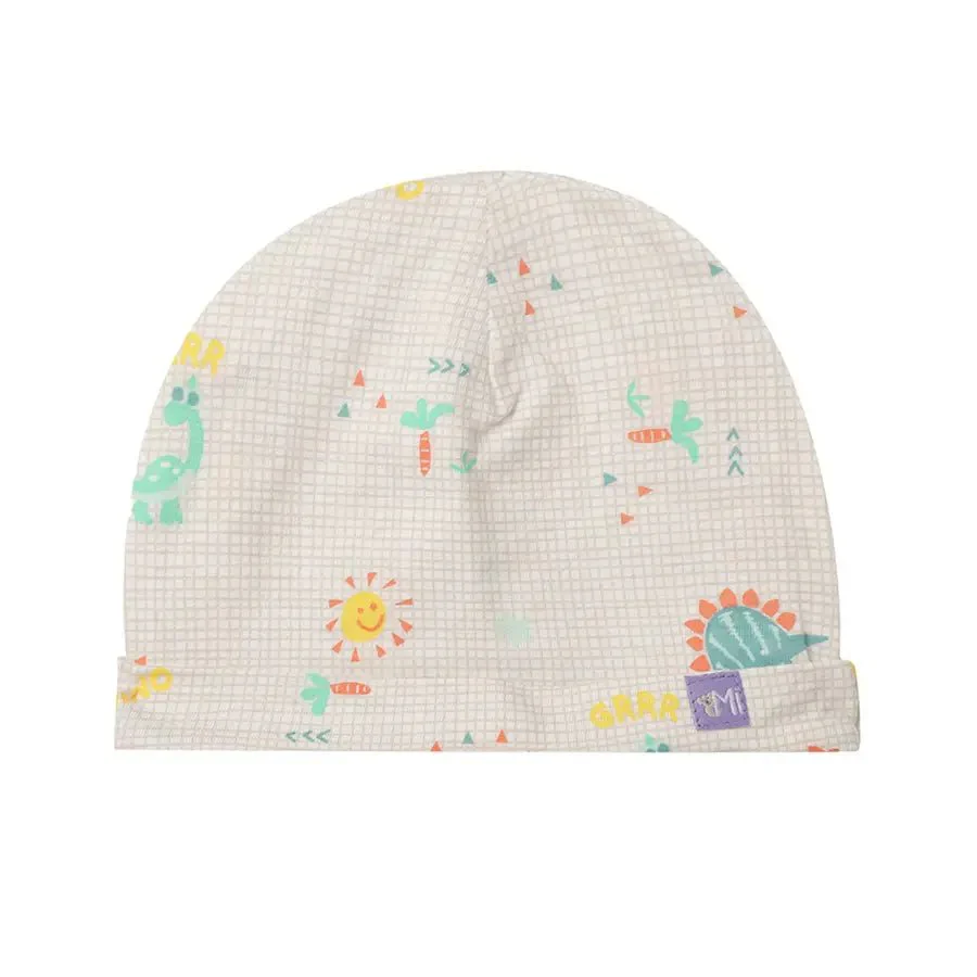 Dino Print Infant Cap & Mitten Set (Set Of 3) - Image 4