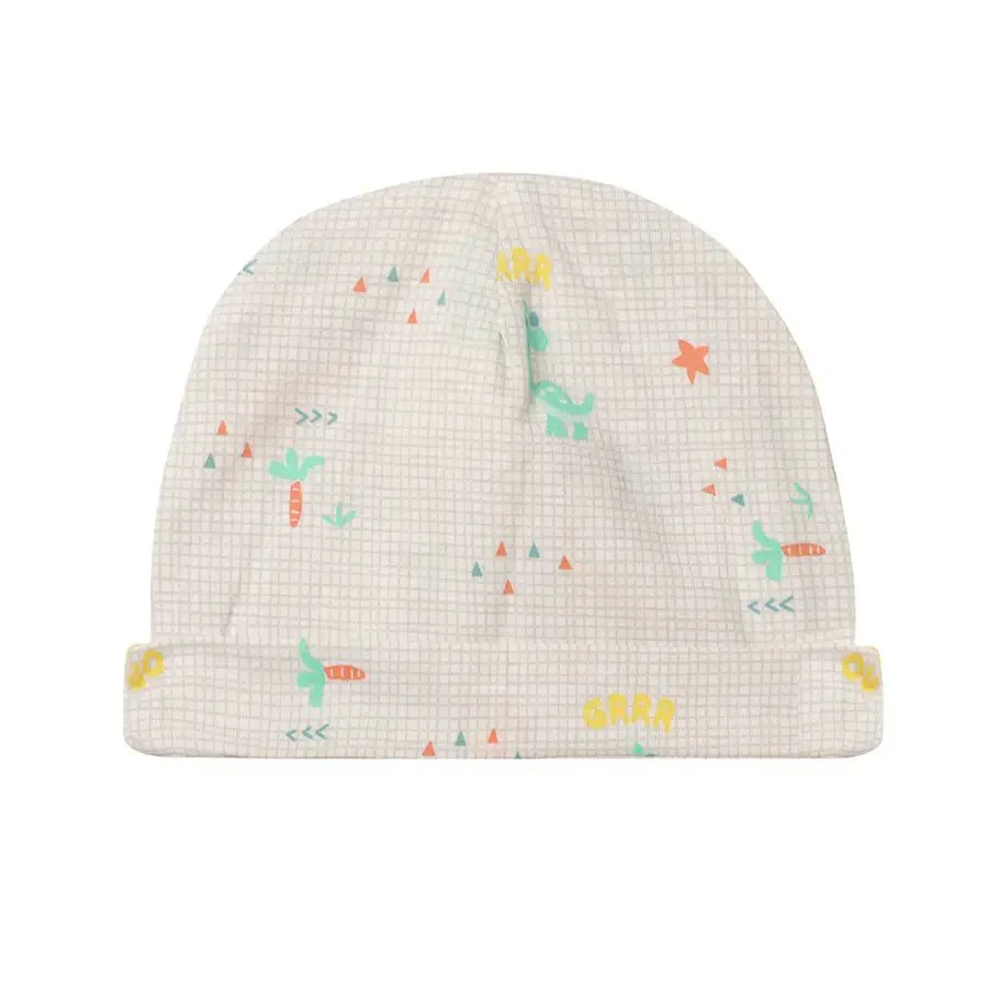 Dino Print Infant Cap & Mitten Set (Set Of 3) - Image 7