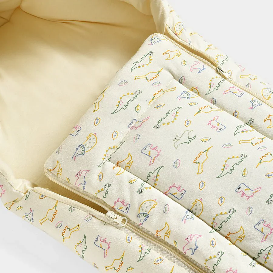 Dinomite Dino Printed Cream Baby Nest Bag - Image 4