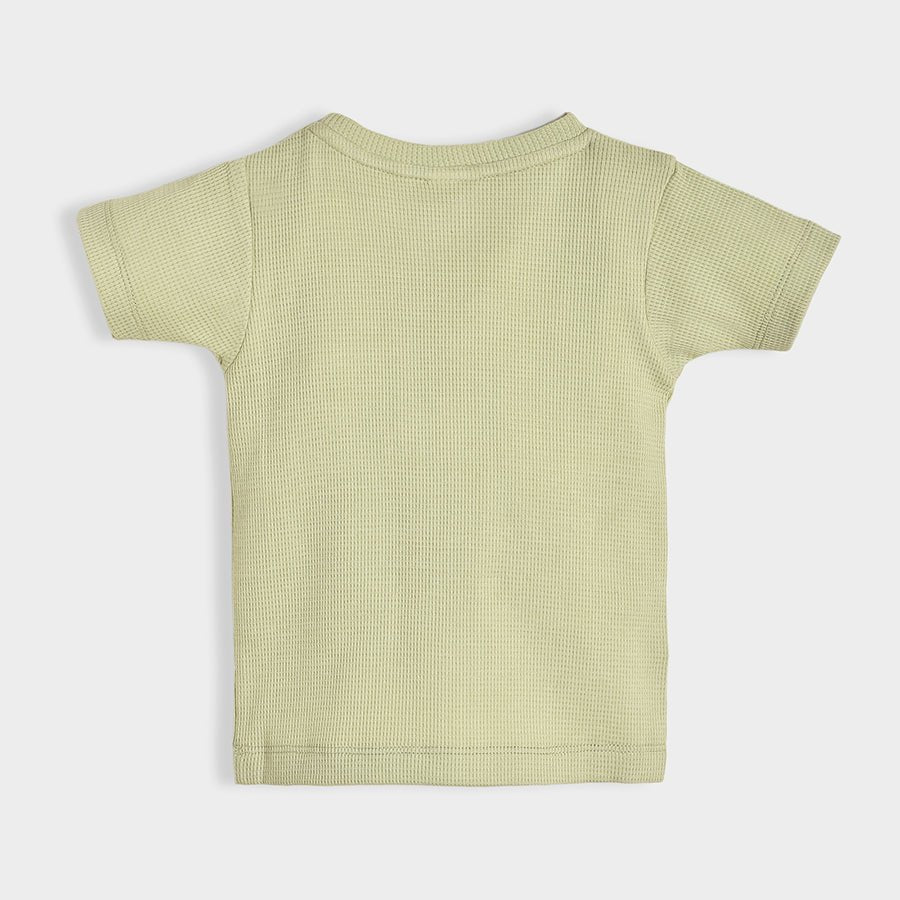 Dinomite Knitted Green Baby Boy T-Shirt & Shorts Set - Image 5