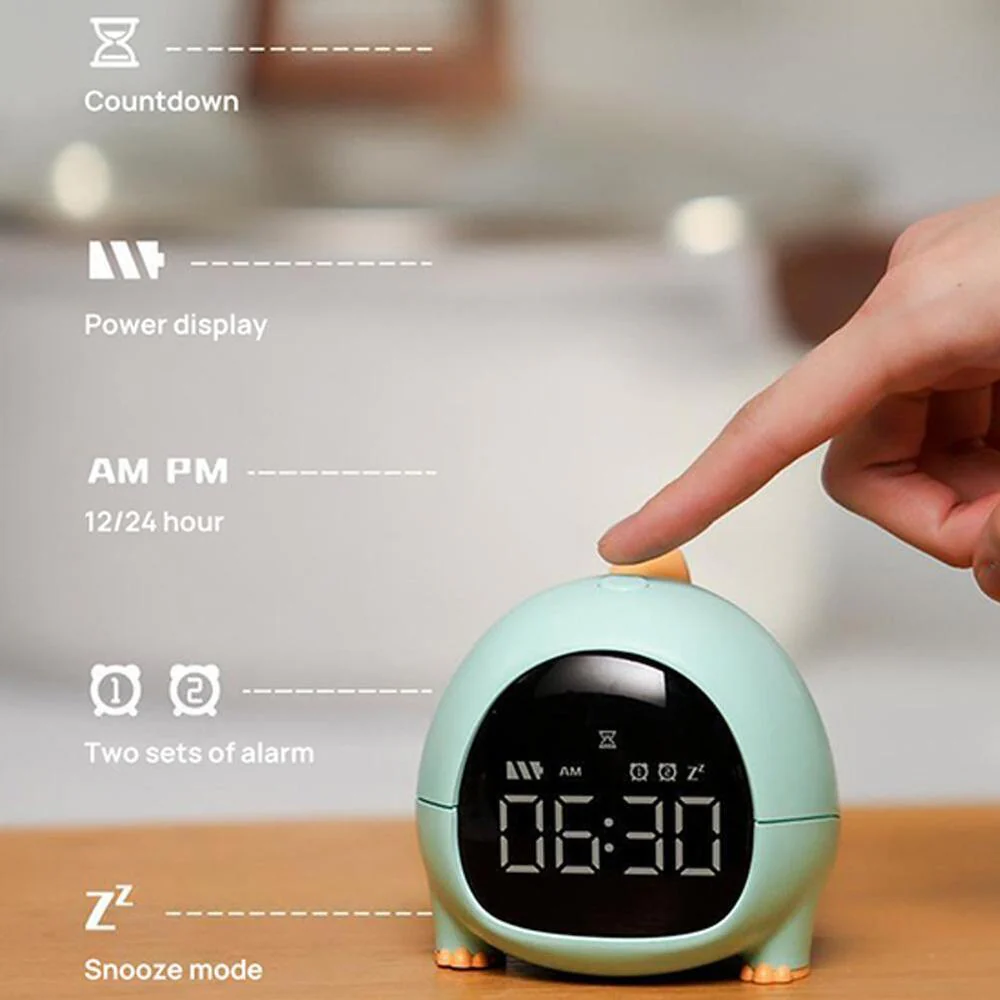 DinoWake: Cute Dinosaur Digital Alarm Clock with Dual Alarms, Adjustable Volume & Snooze Function - Image 7