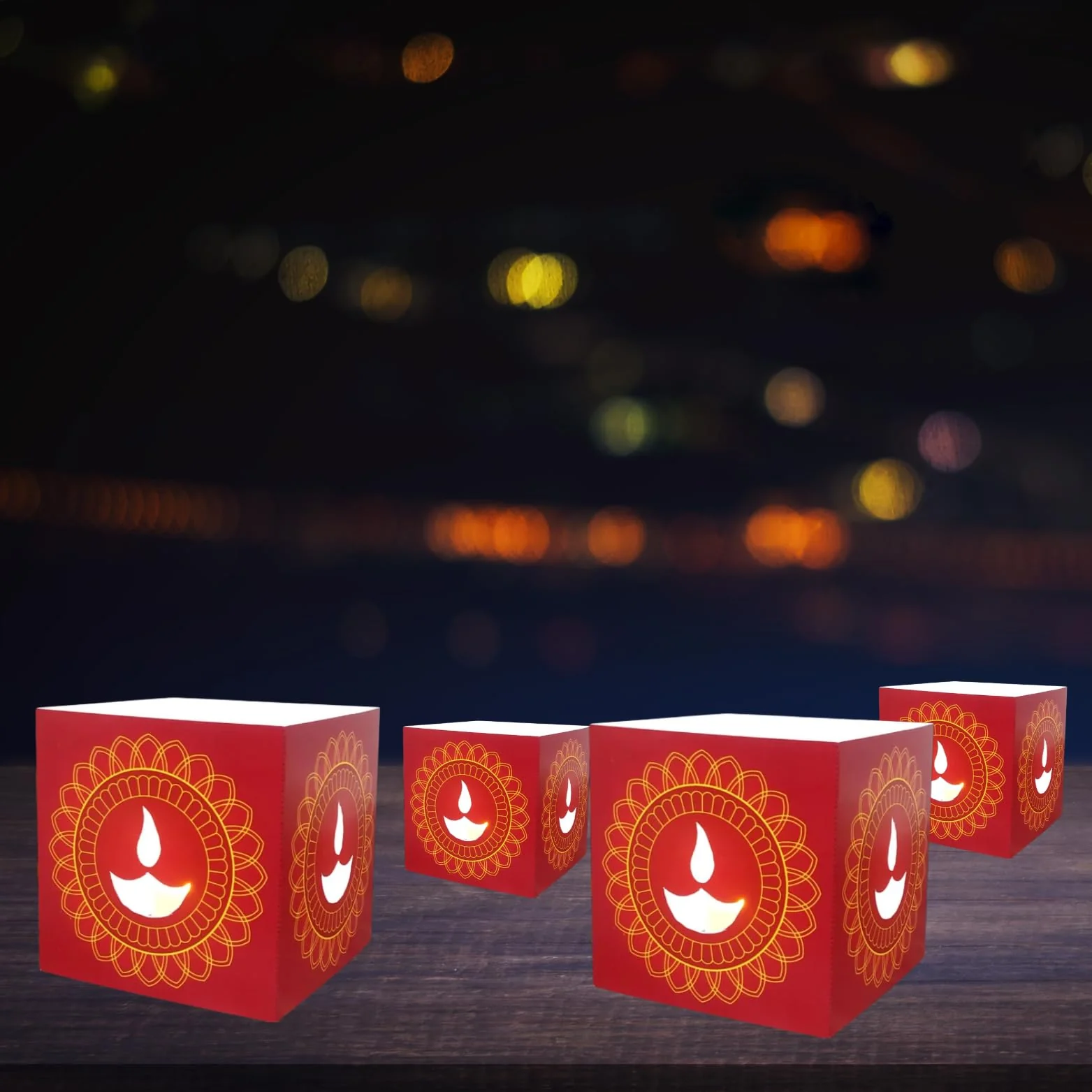 Diya Paper Votive with 10 Tea Light - Image 5