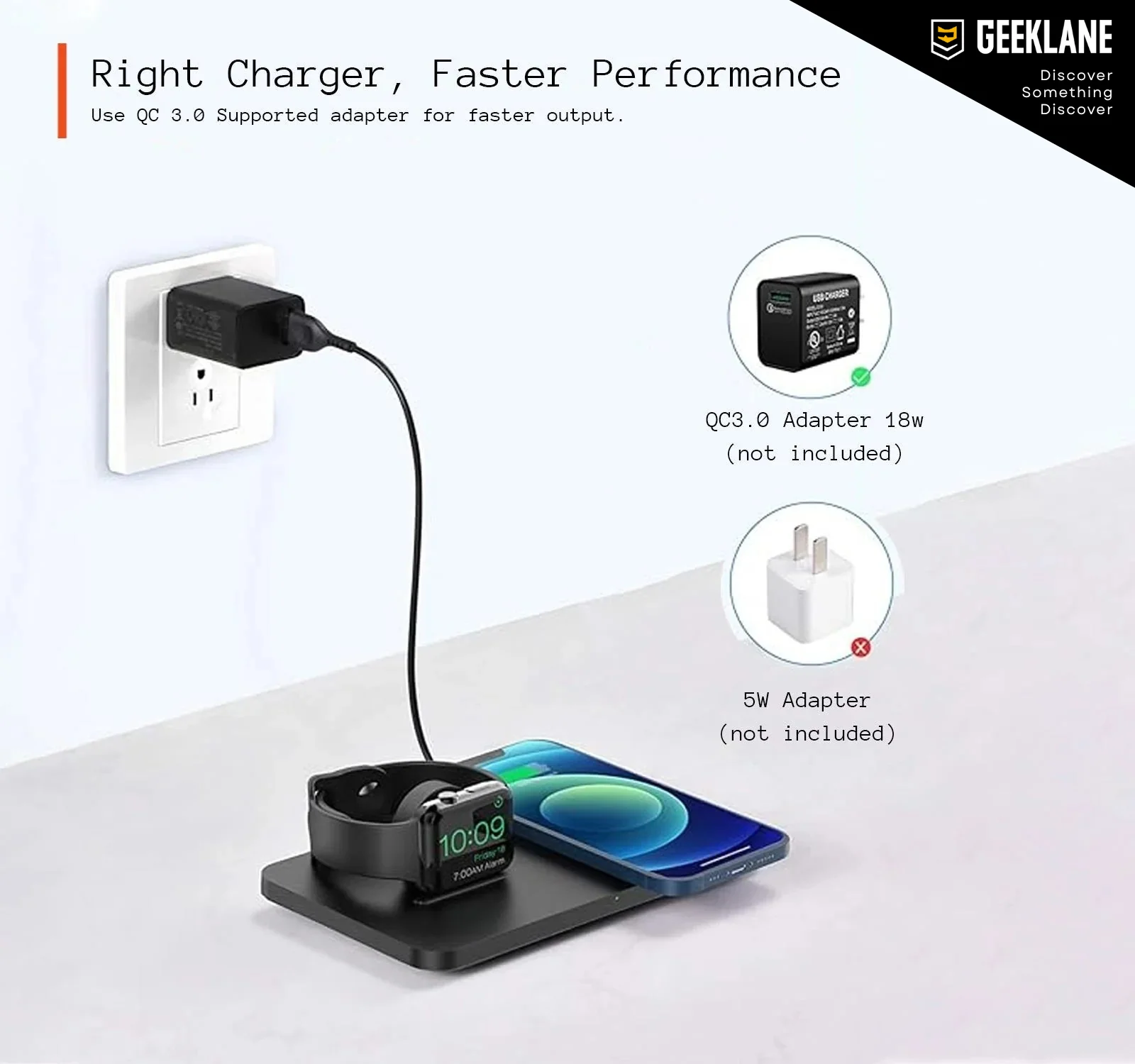Dockit: 2-in-1 Wireless Charging Pad for iPhone & Apple Watch – Nightstand Mode & Qi Compatibility with Fast Charging in a Sleek Minimal Design - Image 2