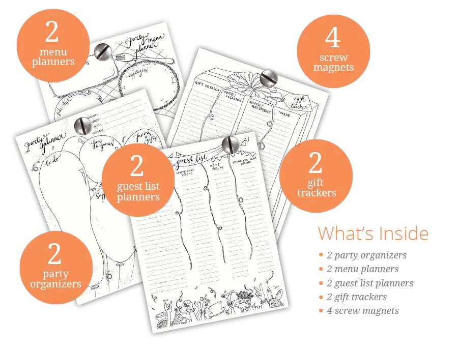 Doodle Party Planners and Fridge Magnet Set - Image 7