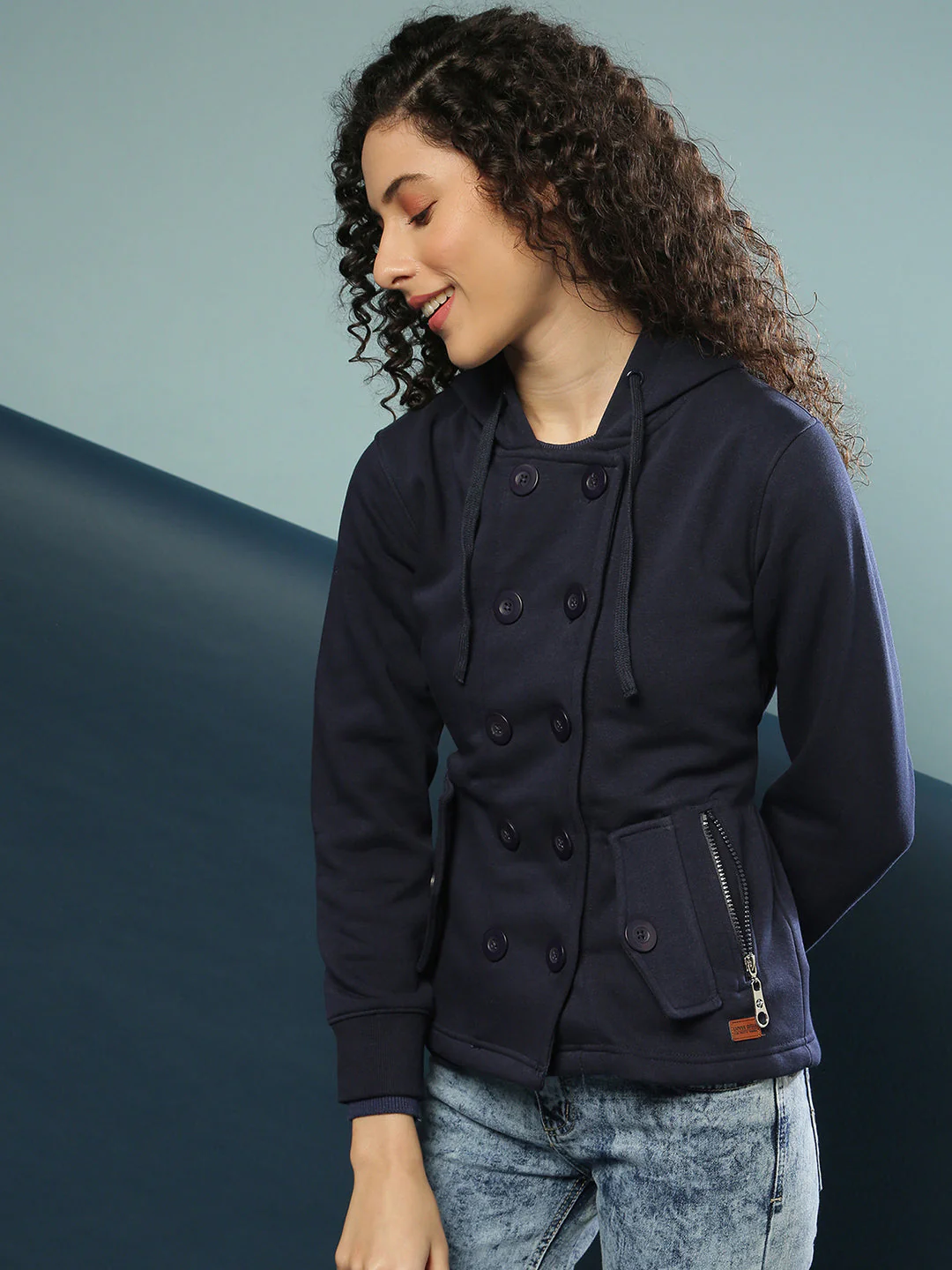 Double-Breasted Jacket With Angled Open Pockets - Image 3