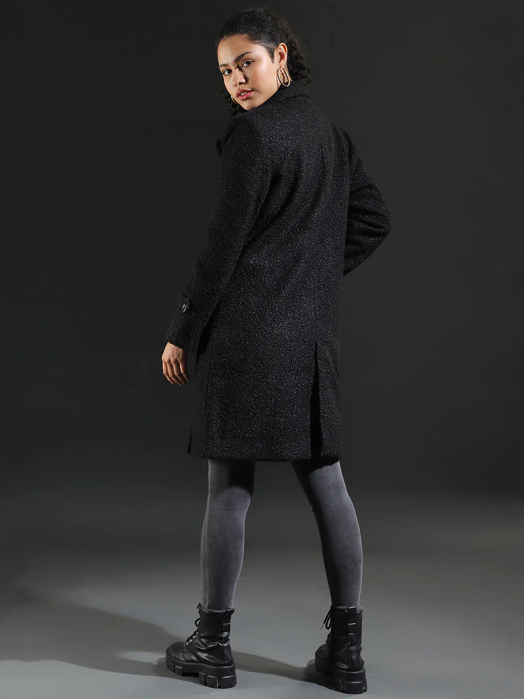 Double-Breasted Sherpa Long Coat - Image 4