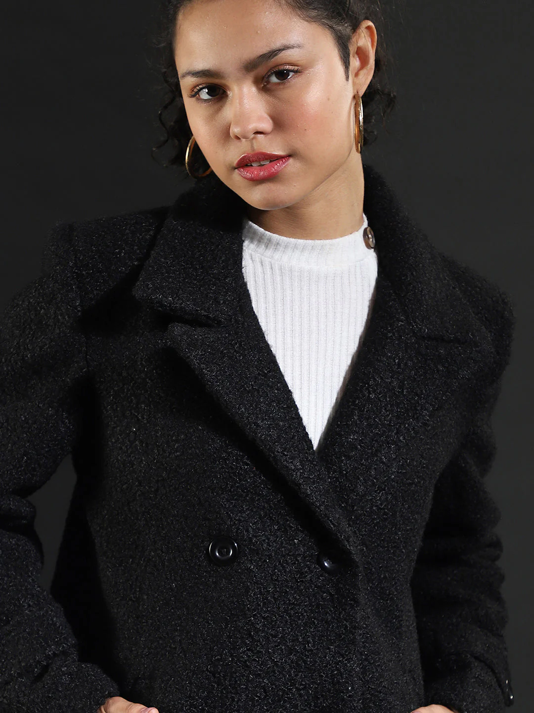 Double-Breasted Sherpa Long Coat - Image 6