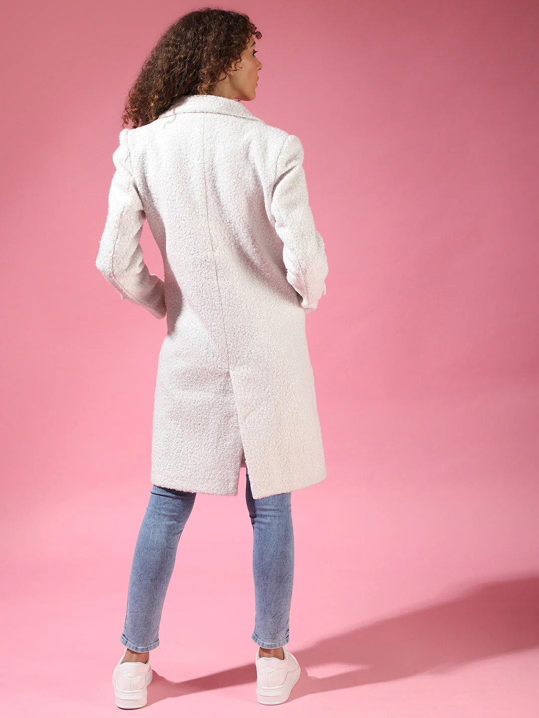 Double-Breasted Sherpa Long Coat - Image 4