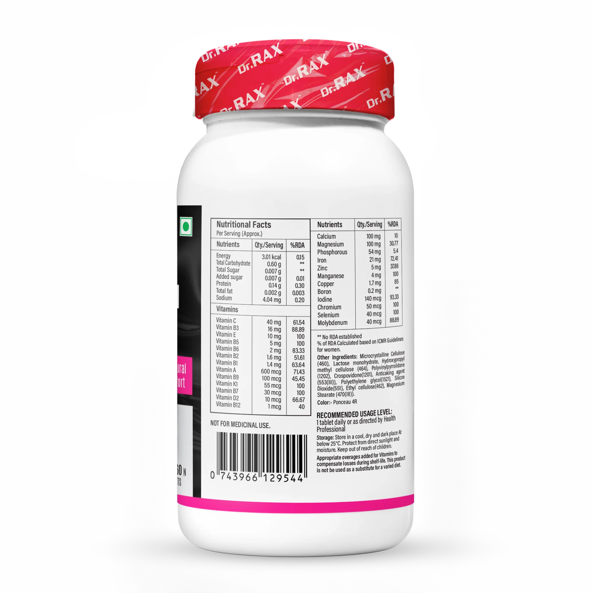 Dr. Rax Multivitamin for Women Veg Tablet - Image 3