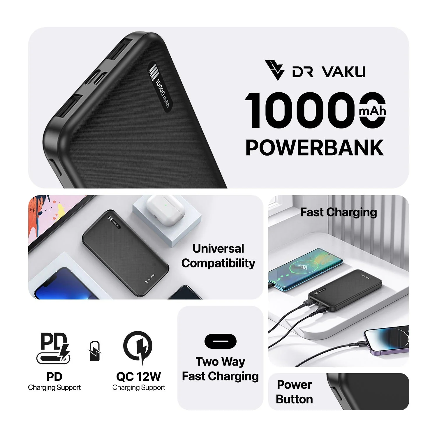 Dr Vaku ® CYREX 10000mAh Power Bank Dual USB Fast Charge - Image 9