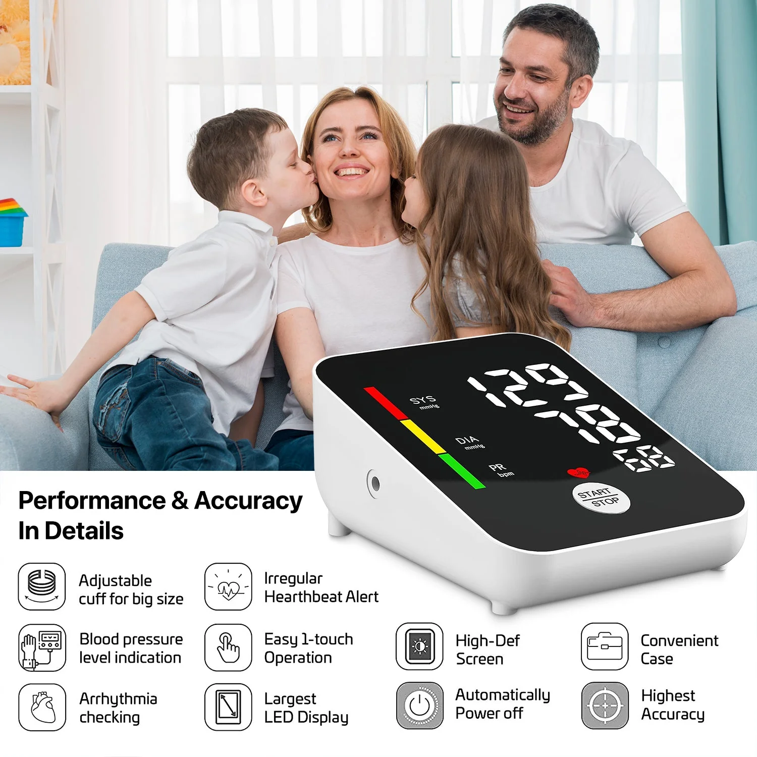 DR VAKU ® Electronic Rechargeable BP Machine Monitor Digital Fully Automatic with Voice Function - Image 2
