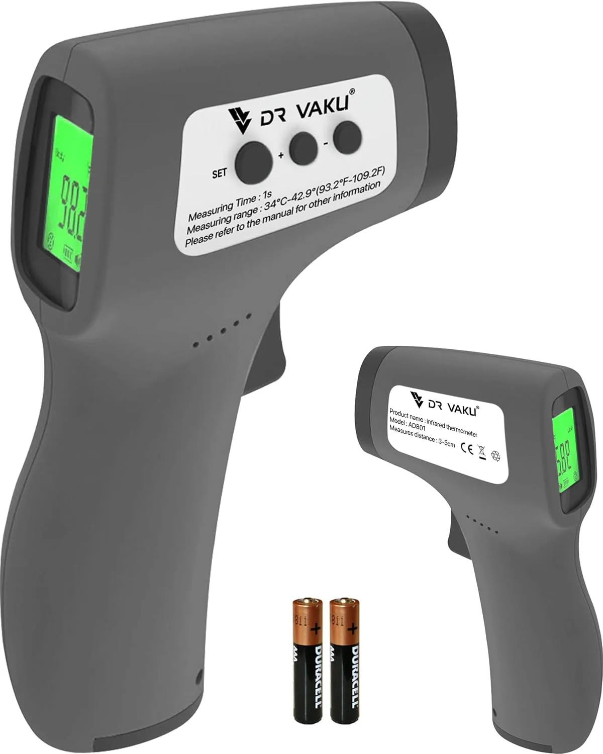 DR VAKU ® Infrared Digital Temperature Gun, Resolution Infrared Thermometer, Multi-Purpose, Wide Range, Non-Contact [With Free Battery] - Image 11