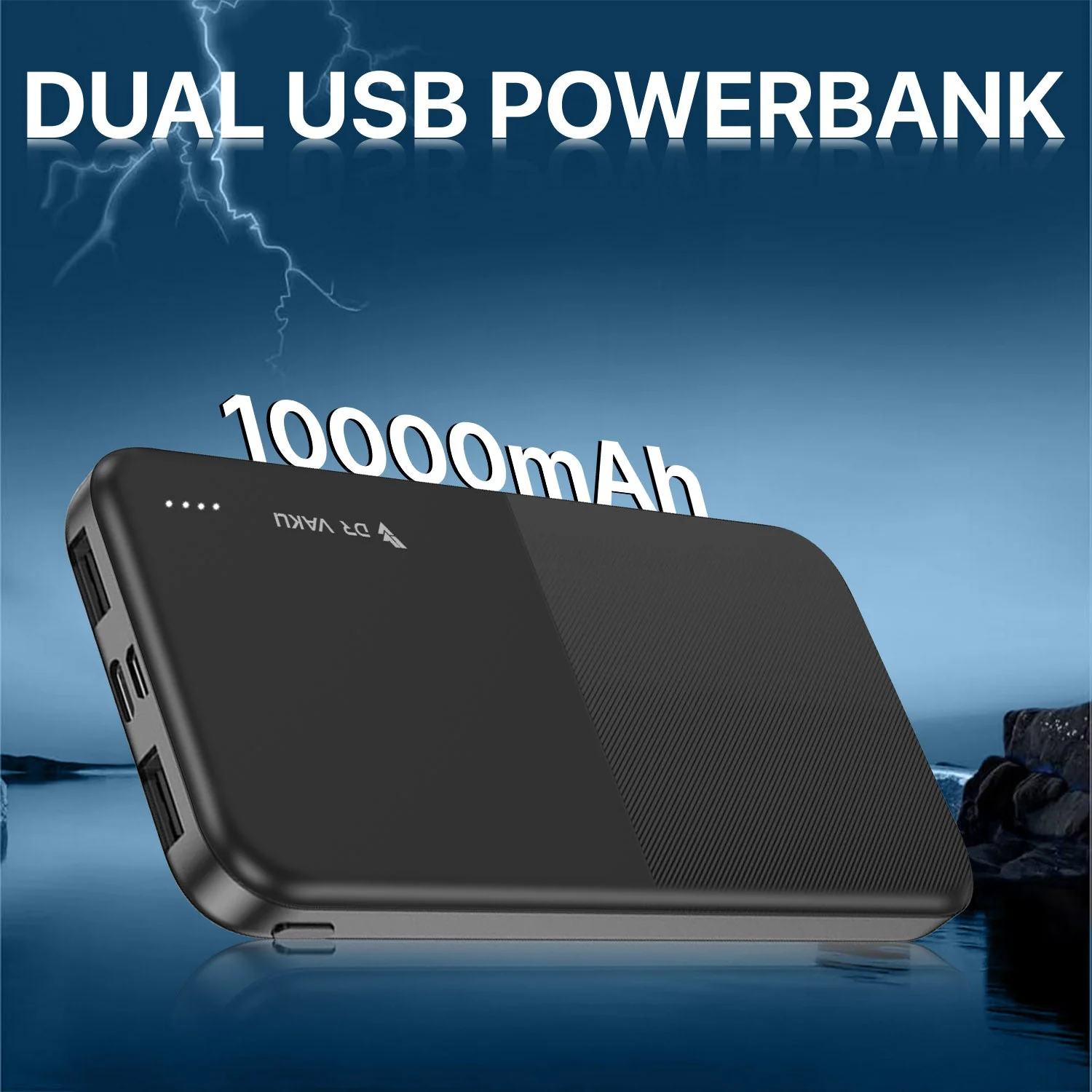 Dr Vaku ® OBIVION 10000mAh Power Bank 12W Dual USB Fast Charge | Type-C & Micro-USB Input | Ultra-Compact & Portable - Image 3