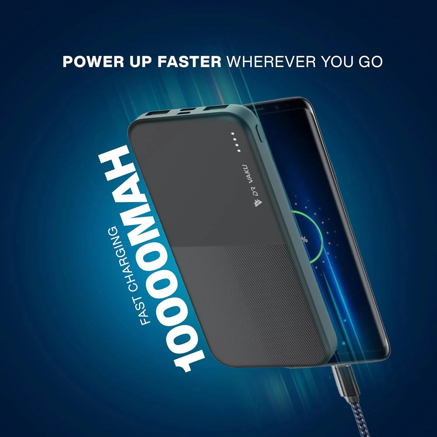 Dr Vaku ® OBIVION 10000mAh Power Bank 12W Dual USB Fast Charge | Type-C & Micro-USB Input | Ultra-Compact & Portable - Image 4