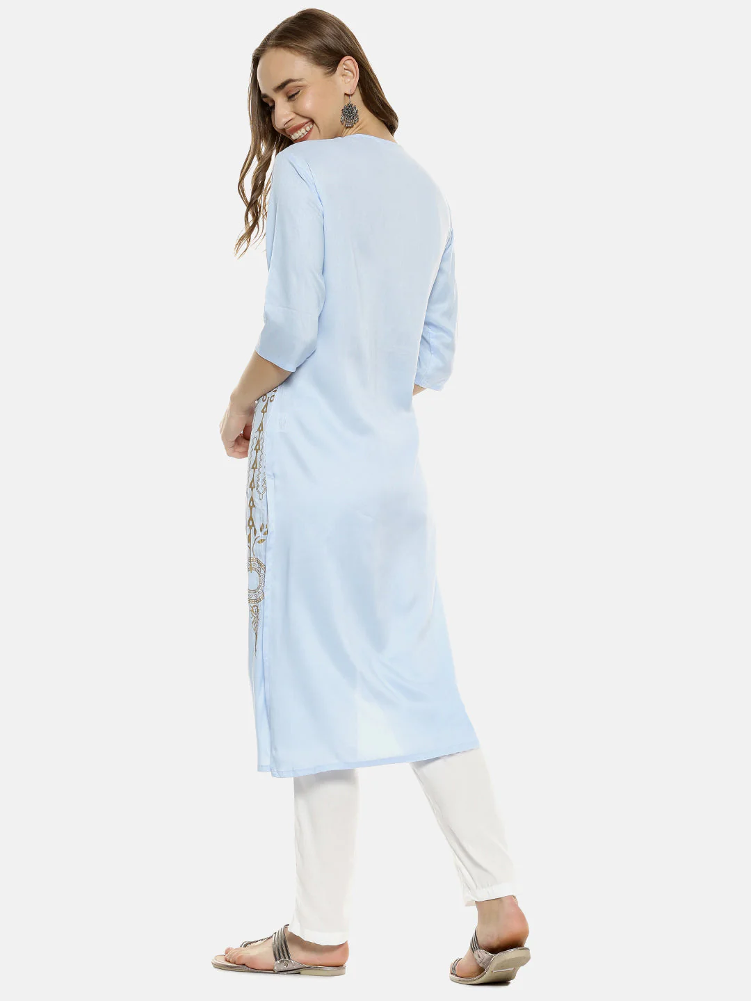 Dreamcatcher Print Kurta With Trousers Set - Image 2