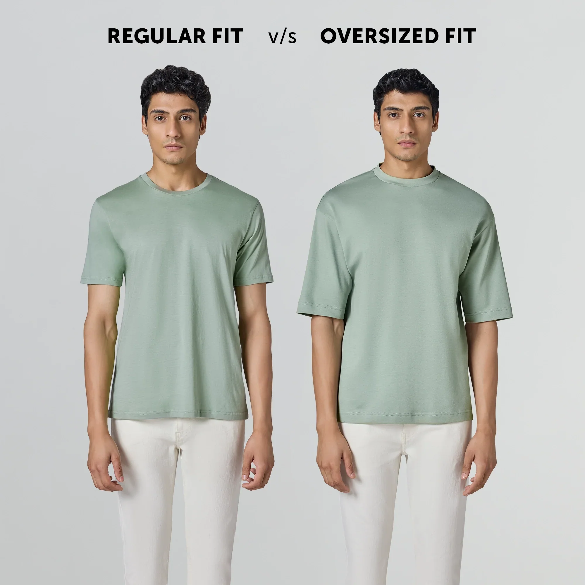 Drift Cotton Oversized T-shirts Sage Green - Image 3