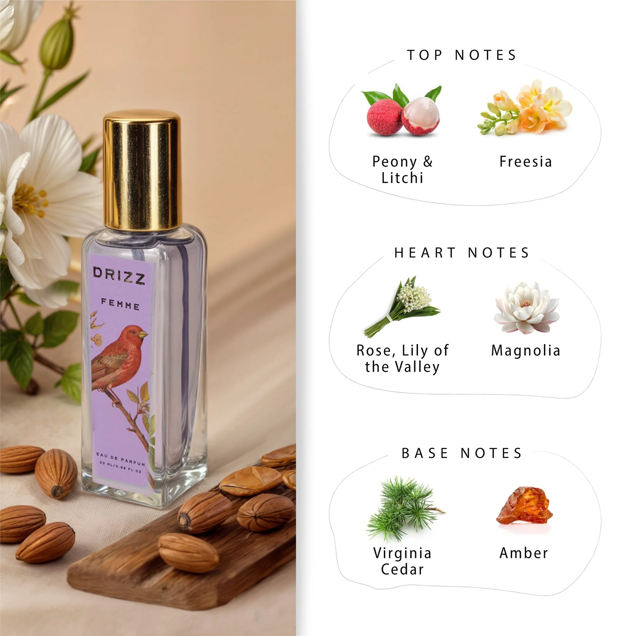 DRIZZ Fit for a Queen Luxury Women Eau De Parfum Gift Set 4x20ml for Women with Spark, Femme, Dazzle, Queen Perfumes - Image 4