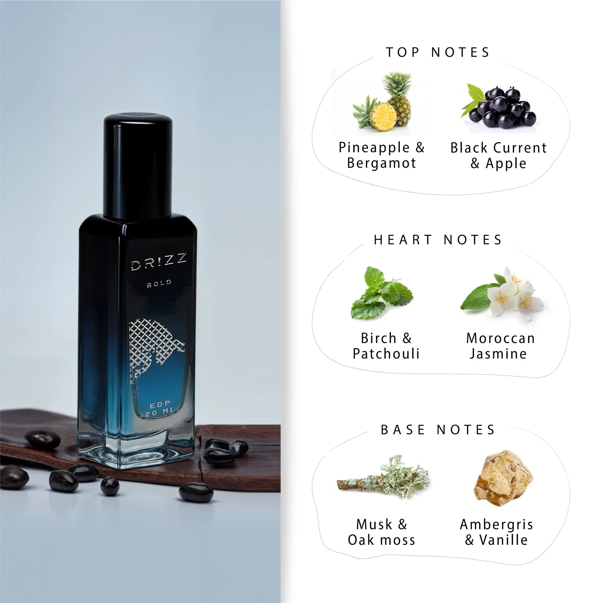 DRIZZ Flex Luxury Men Eau De Parfum Gift Set 4x20ml for Men with Untamed, Blaze, Bold, Player Perfumes - Image 5