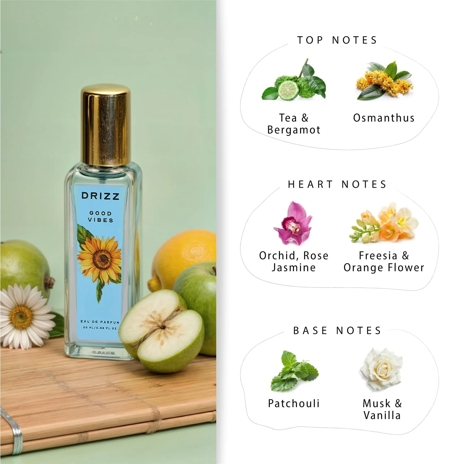 DRIZZ Glow Up Luxury Women Eau De Parfum Gift Set 4x20ml for Women with Crush, Femme, Queen, Good Vibes Perfumes - Image 4