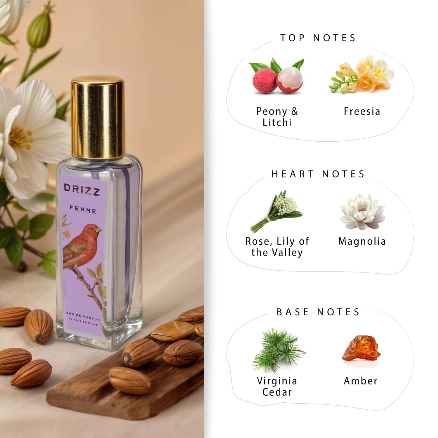 DRIZZ Glow Up Luxury Women Eau De Parfum Gift Set 4x20ml for Women with Crush, Femme, Queen, Good Vibes Perfumes - Image 5