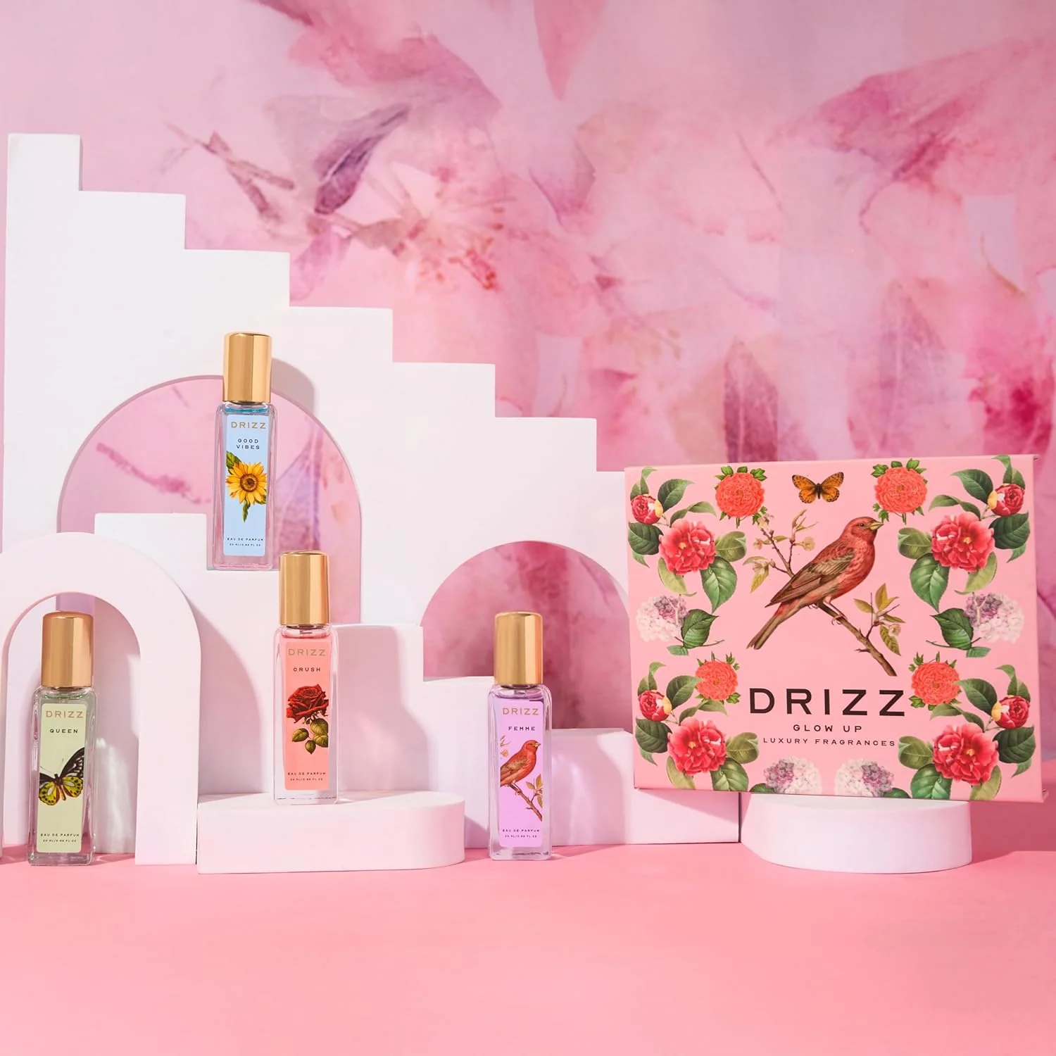 DRIZZ Glow Up Luxury Women Eau De Parfum Gift Set 4x20ml for Women with Crush, Femme, Queen, Good Vibes Perfumes - Image 9